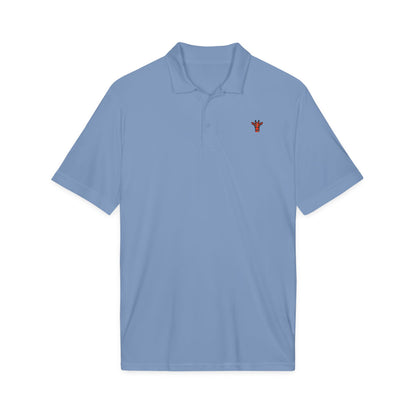 Embroidered Giraffe Polo Shirt — Lightweight White Performance Golf Polo