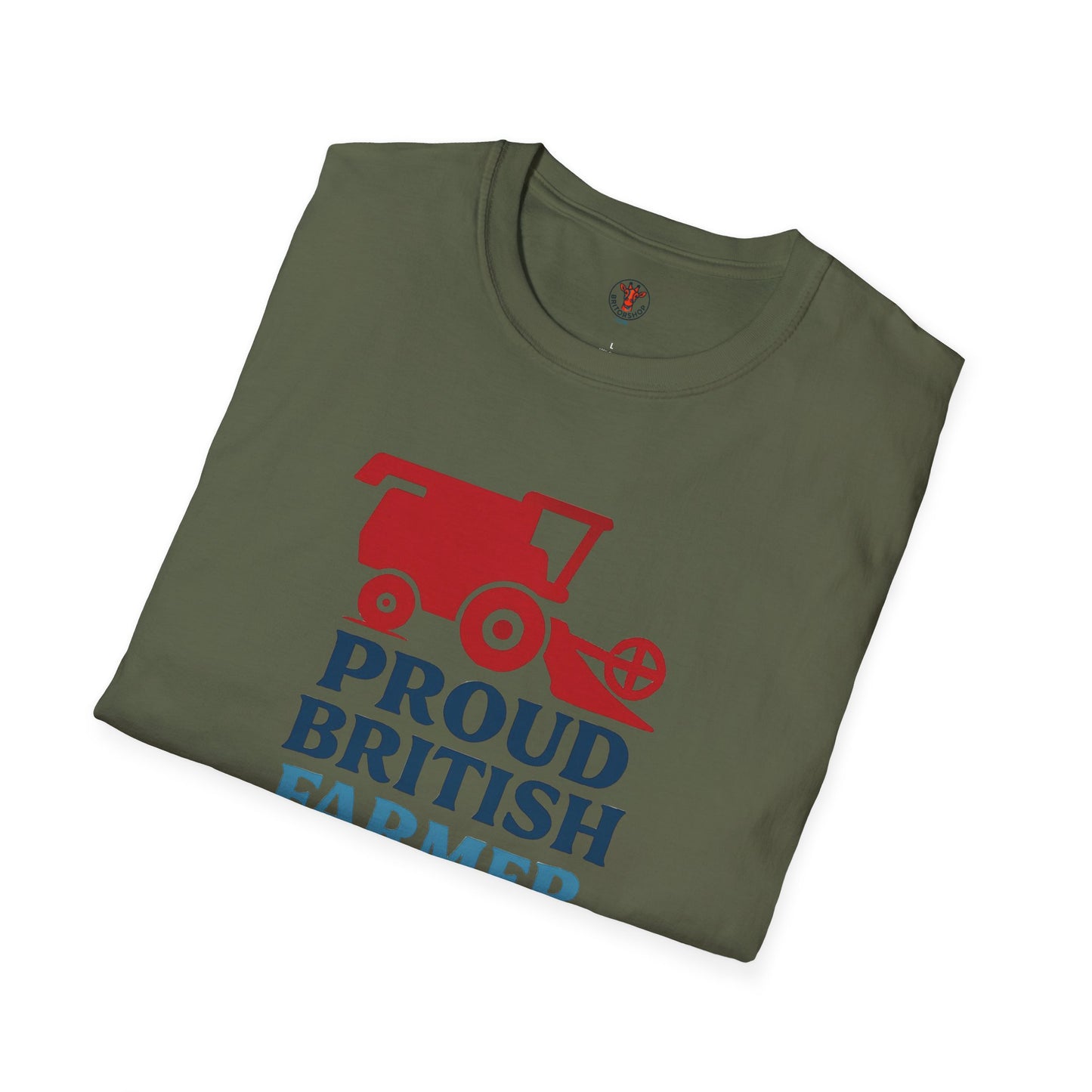 Farmer T-Shirt - Proud British Farmer, Combine Harvester Design