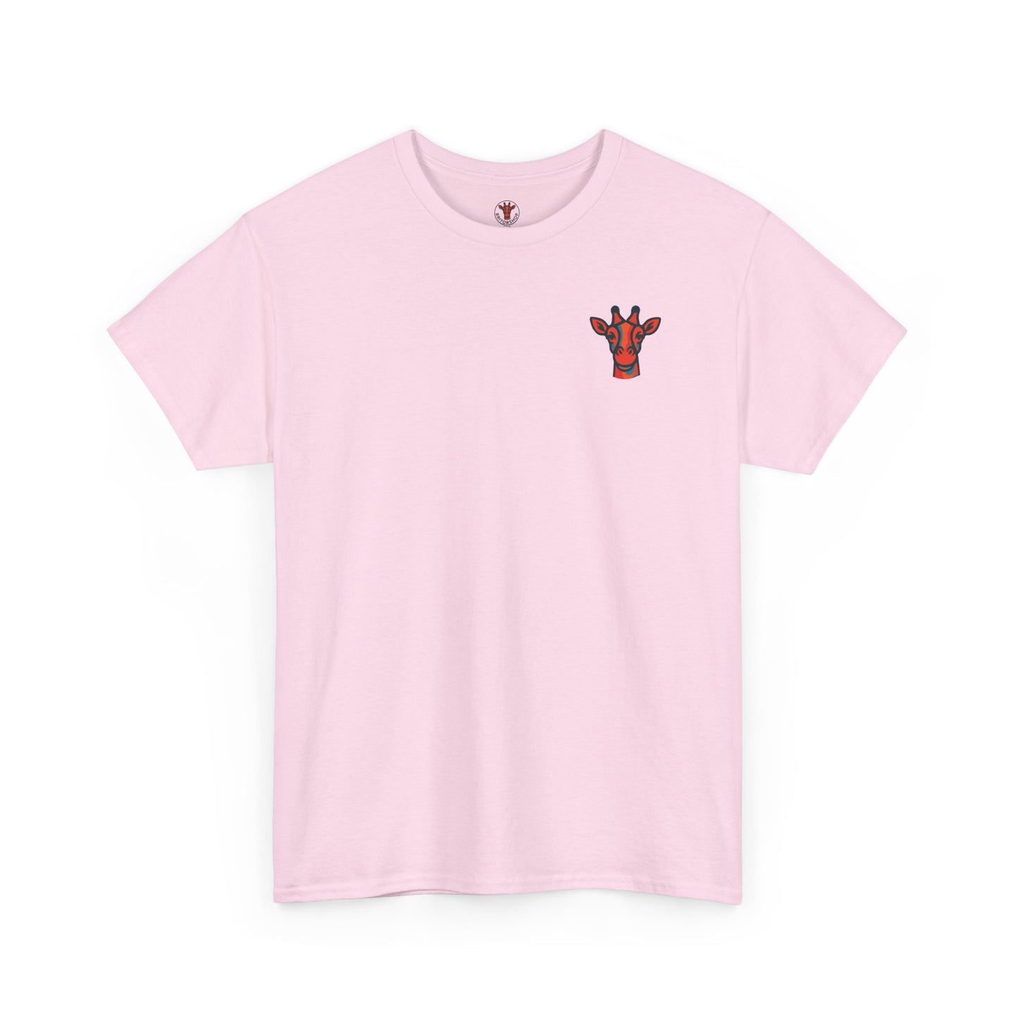 Britor classic logo Giraffe  Patch Tee — Small Chest Embroidered Giraffe Graphic T-Shirt