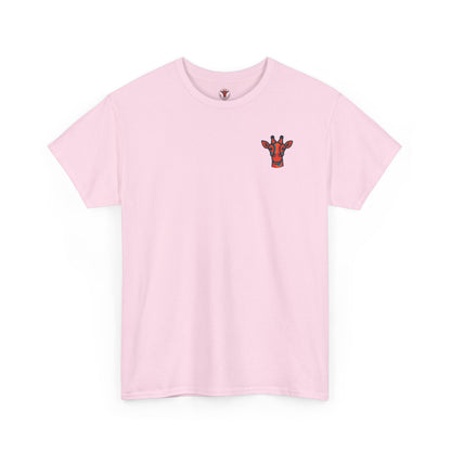 Britor classic logo Giraffe  Patch Tee — Small Chest Embroidered Giraffe Graphic T-Shirt