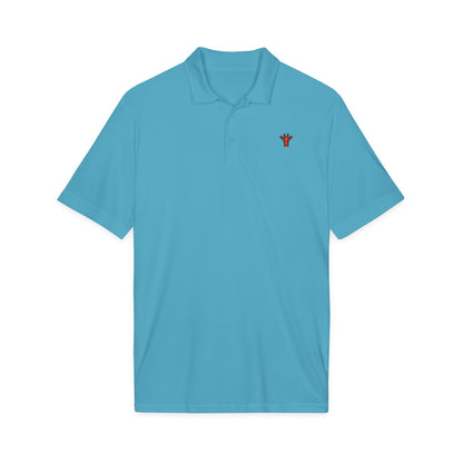 Embroidered Giraffe Polo Shirt — Lightweight White Performance Golf Polo