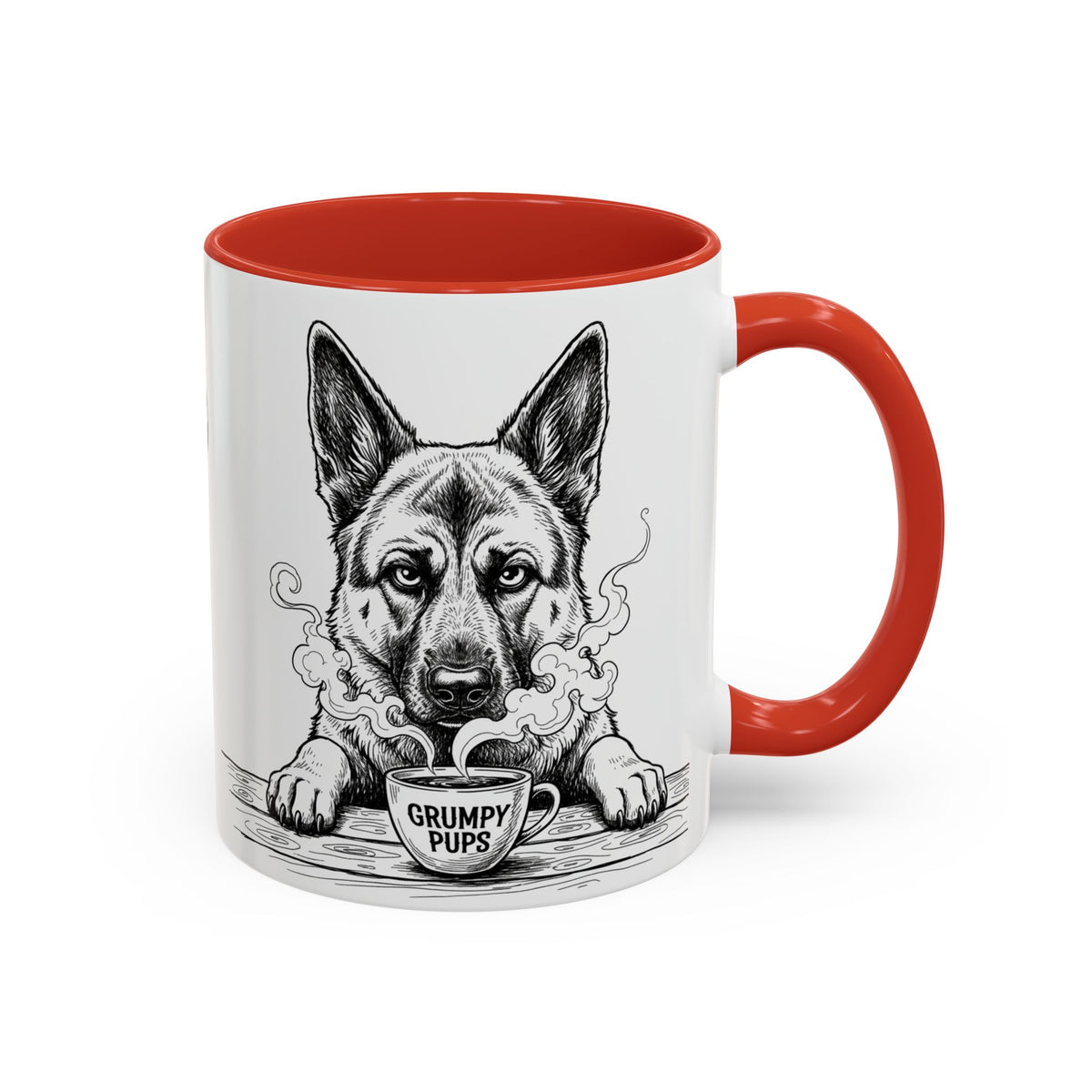 German Shepherd Mug —    Grumpy German Shepherd Coffee Club — Art Print / Mug /
