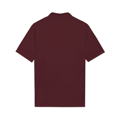 Embroidered Giraffe Polo Shirt — Lightweight White Performance Golf Polo