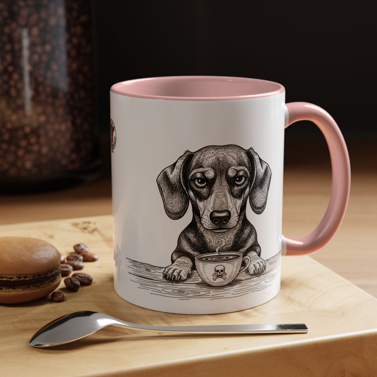 Grumpy Dachshund Coffee Club — Art Print / Mug