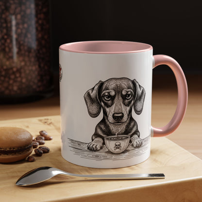 Grumpy Dachshund Coffee Club — Art Print / Mug