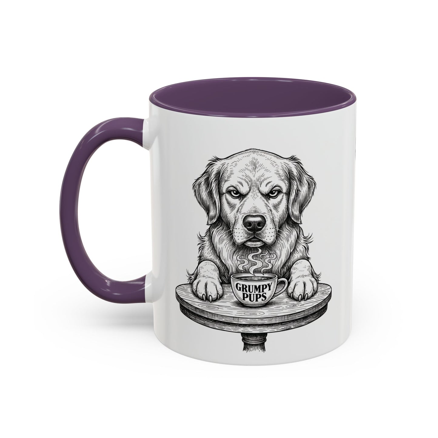 Grumpy Golden Retriever Coffee Club — Art Print / Mug