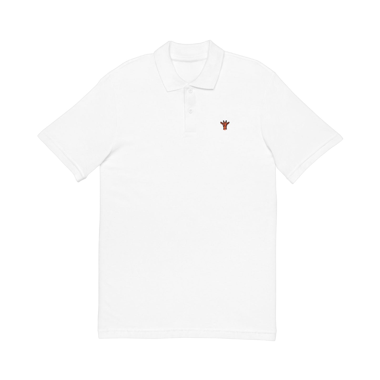 Embroidered Giraffe Logo Polo Shirt - Classic White Pique Polo