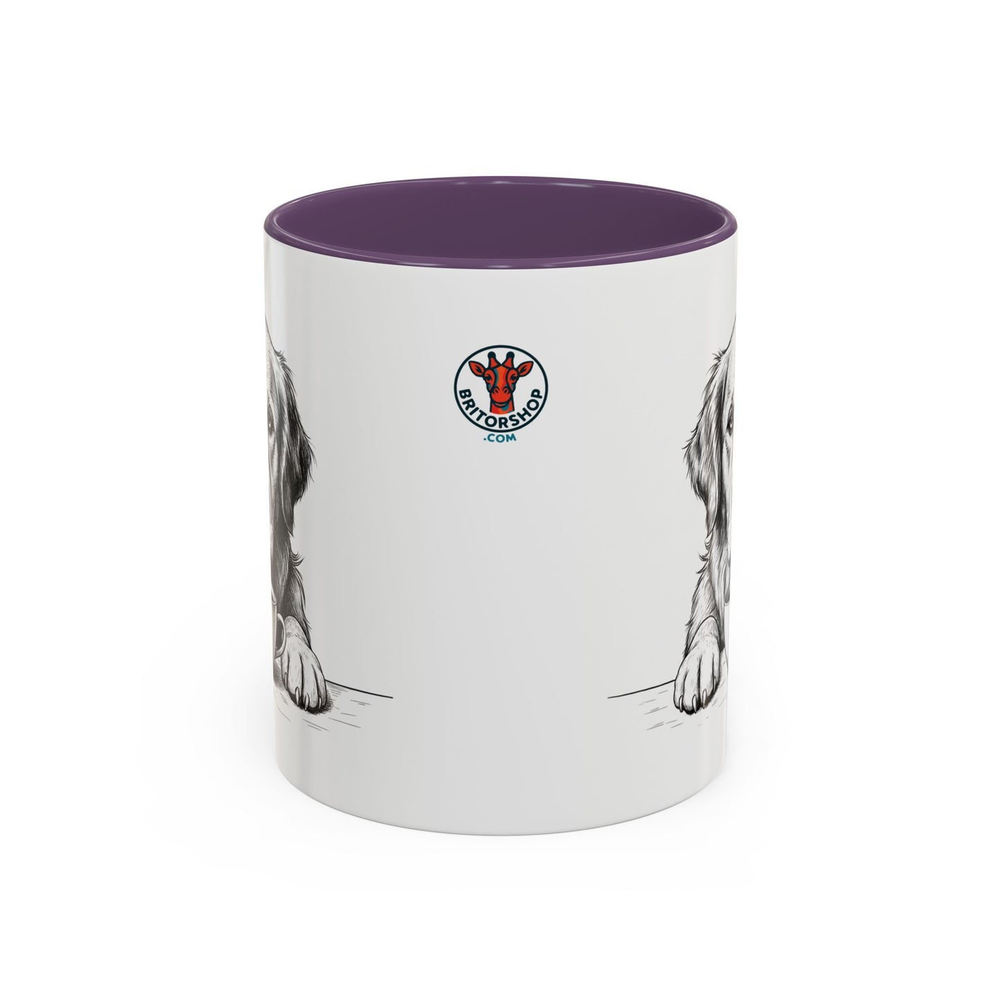 Golden Retriever Coffee Mug — Cute Dog with Coffee Illustration (11/15oz Accent Mug)