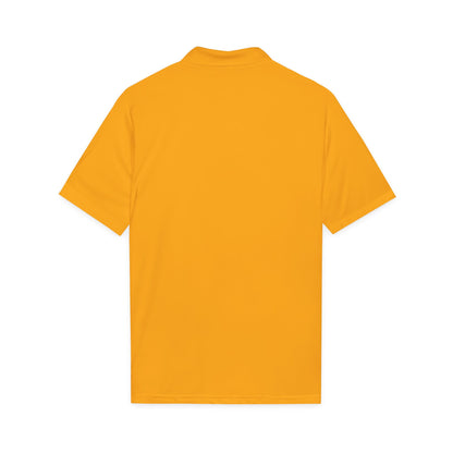 Embroidered Giraffe Polo Shirt — Lightweight White Performance Golf Polo