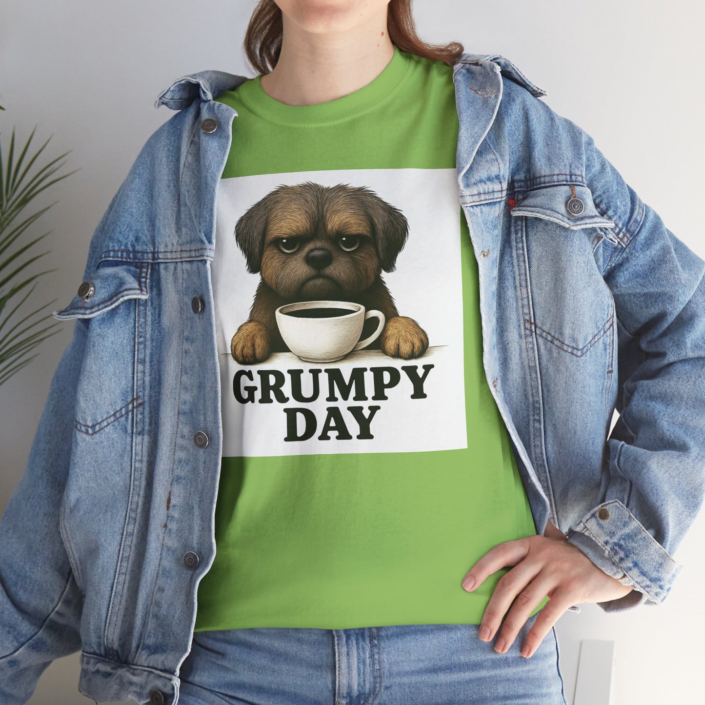 Shorkie Grumpy Dog Unisex Heavy Cotton Tee, Funny Pet Lover Shirt, Gift for Dog Owners, Humor T-Shirt, Cute Casual Wear