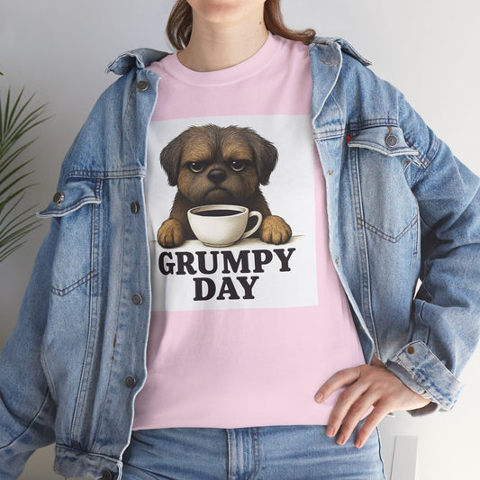 Shorkie Grumpy Dog Unisex Heavy Cotton Tee, Funny Pet Lover Shirt, Gift for Dog Owners, Humor T-Shirt, Cute Casual Wear