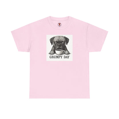 Grumpy Day Unisex Heavy Cotton Tee, Funny Dog Shirt, Pet Lovers Gift, Casual Wear, Birthday Gift, Grumpy Mood Tee