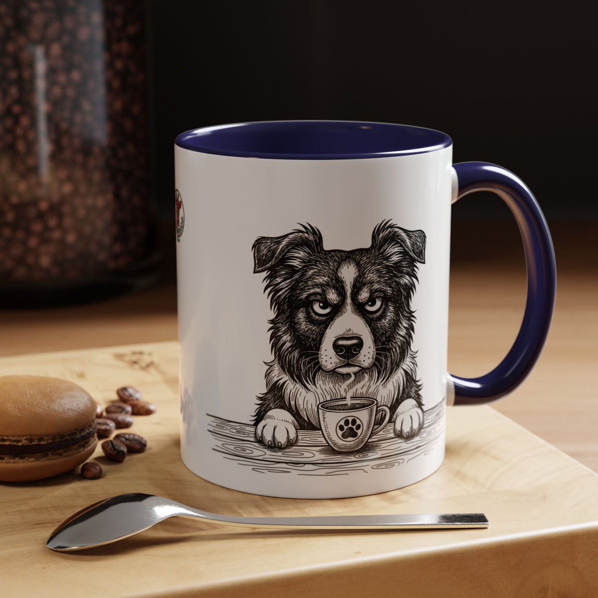 Grumpy Border Collie Coffee Club — Art Print / Mug