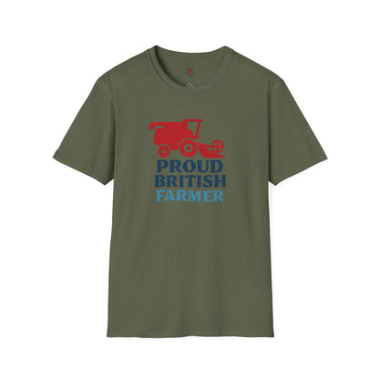 Farmer T-Shirt - Proud British Farmer, Combine Harvester Design