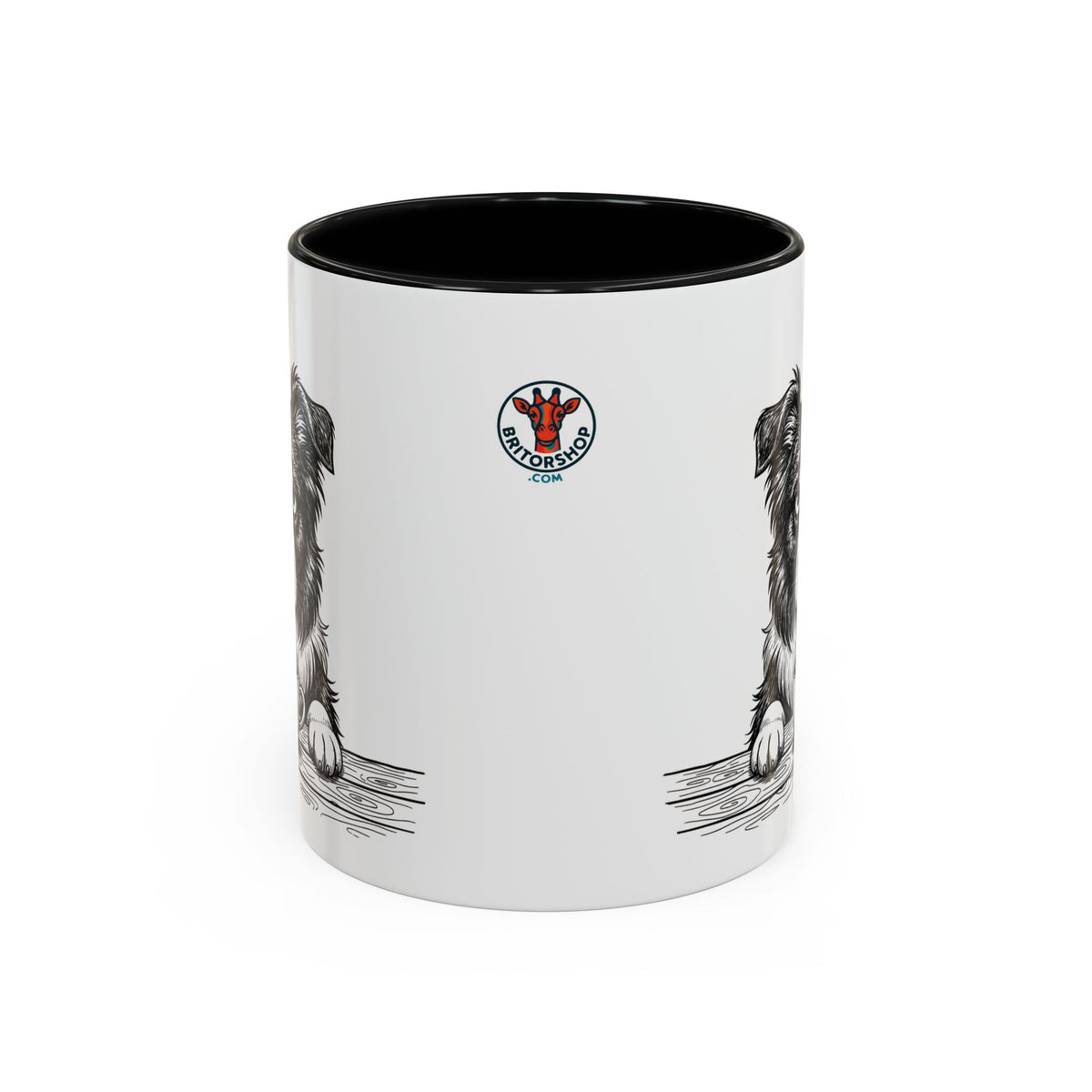 Grumpy Border Collie Coffee Club — Art Print / Mug