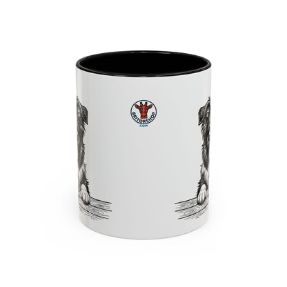 Grumpy Border Collie Coffee Club — Art Print / Mug