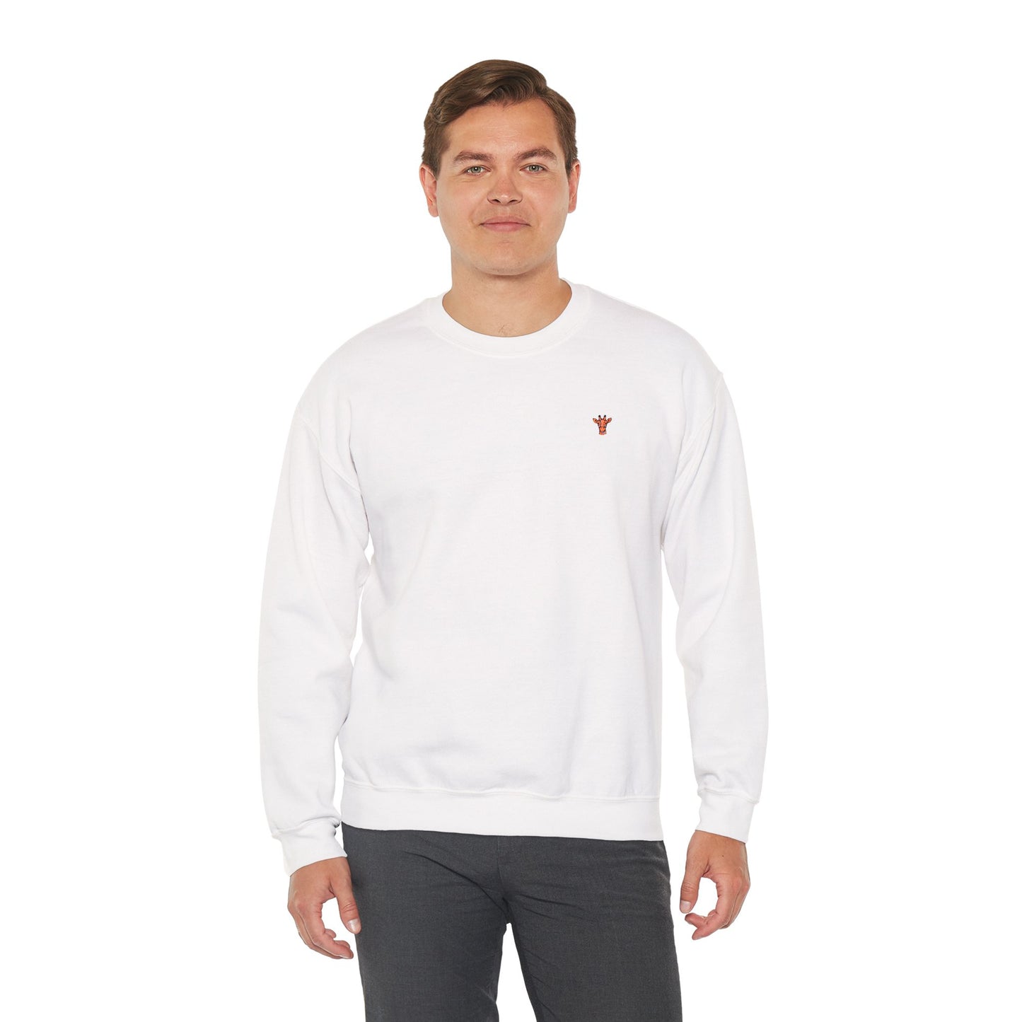 Embroidered Tiny Giraffe Britor classic Crewneck Sweatshirt — Minimal Animal Lover classy Pullover