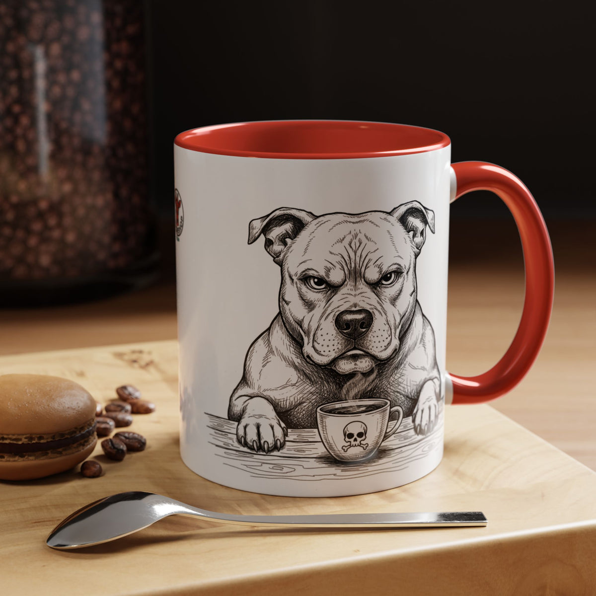 Grumpy Staffordshire Bull Terrier Coffee Club — Art Print / Mug