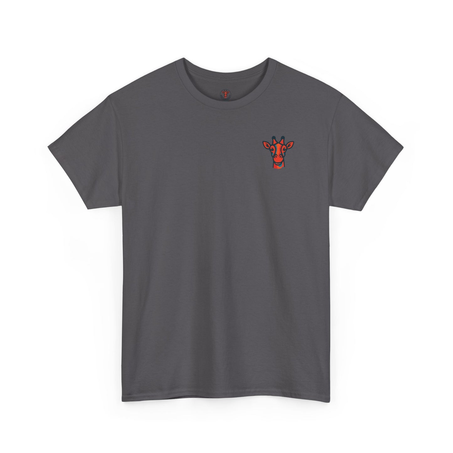 Britor classic logo Giraffe  Patch Tee — Small Chest Embroidered Giraffe Graphic T-Shirt