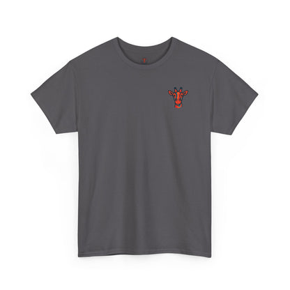 Britor classic logo Giraffe  Patch Tee — Small Chest Embroidered Giraffe Graphic T-Shirt