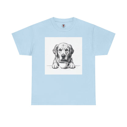 Grumpy Golden Retriever Coffee Club, T-Shirt – Realistic Illustration Tee for Dog Lovers