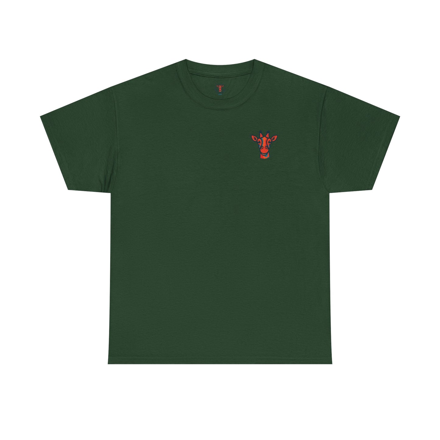 Britor classic logo Giraffe  Patch Tee — Small Chest Embroidered Giraffe Graphic T-Shirt