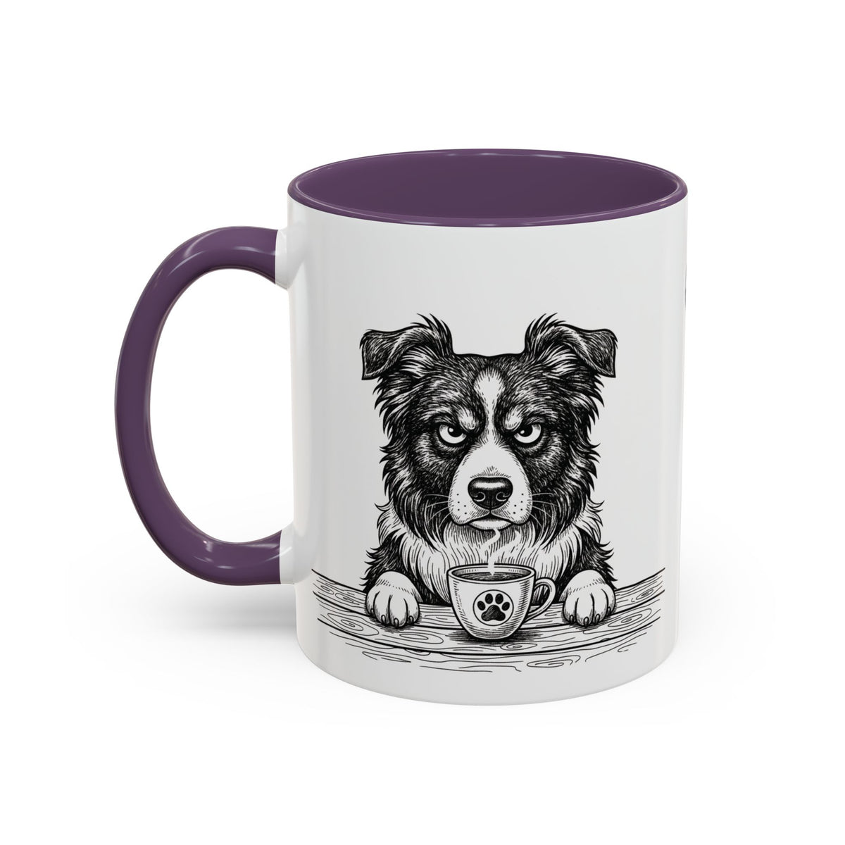 Grumpy Border Collie Coffee Club — Art Print / Mug