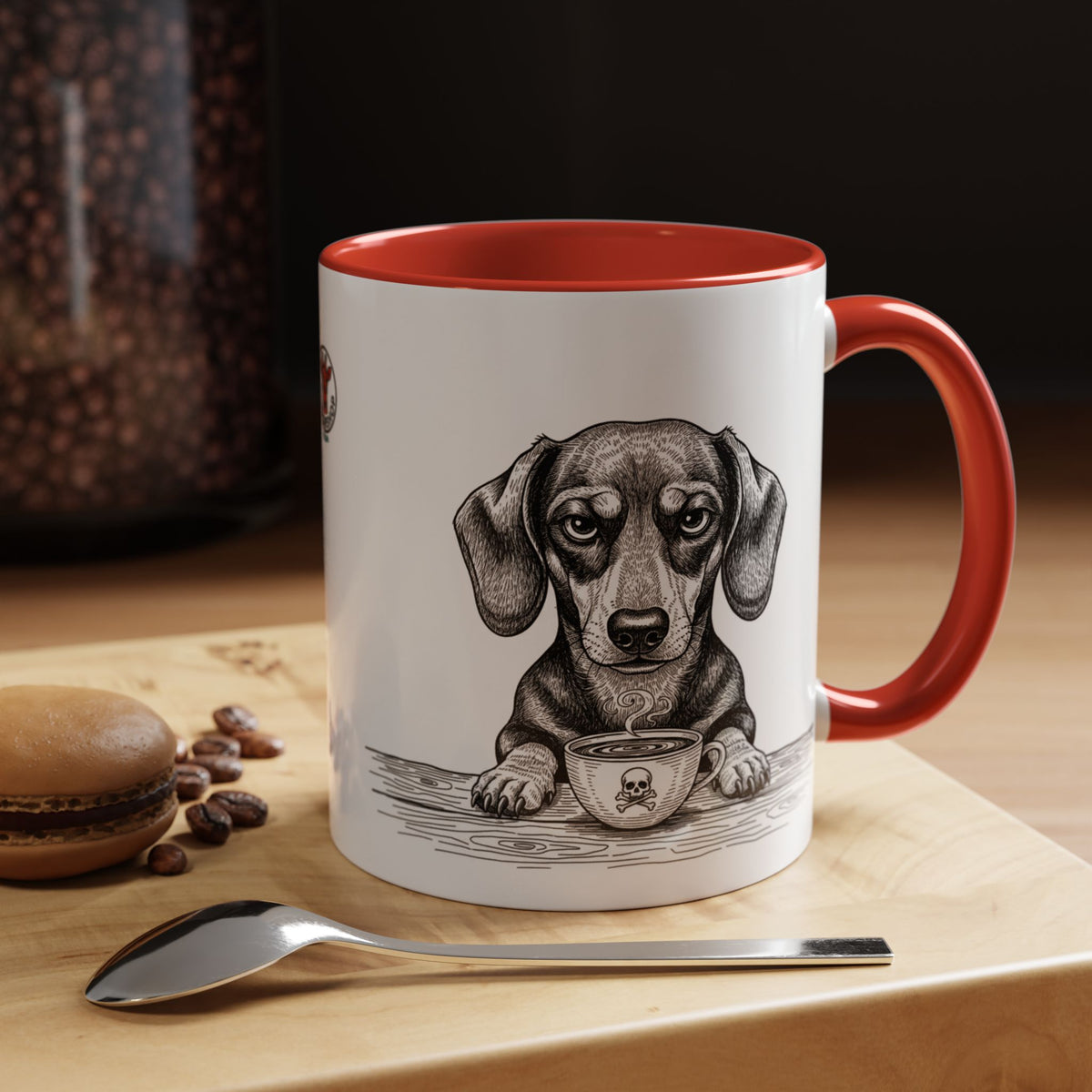 Grumpy Dachshund Coffee Club — Art Print / Mug
