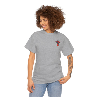 Britor classic logo Giraffe  Patch Tee — Small Chest Embroidered Giraffe Graphic T-Shirt