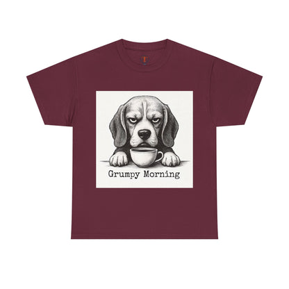 Grumpy Morning Dog Tee - Unisex Heavy Cotton Shirt for Pet Lovers, Funny Gift, Cute Dog Apparel, Casual Wear, Everyday Comfort