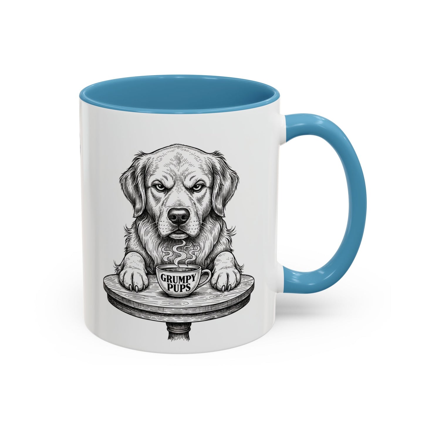Grumpy Golden Retriever Coffee Club — Art Print / Mug