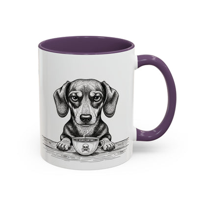 Grumpy Dachshund Coffee Club — Art Print / Mug