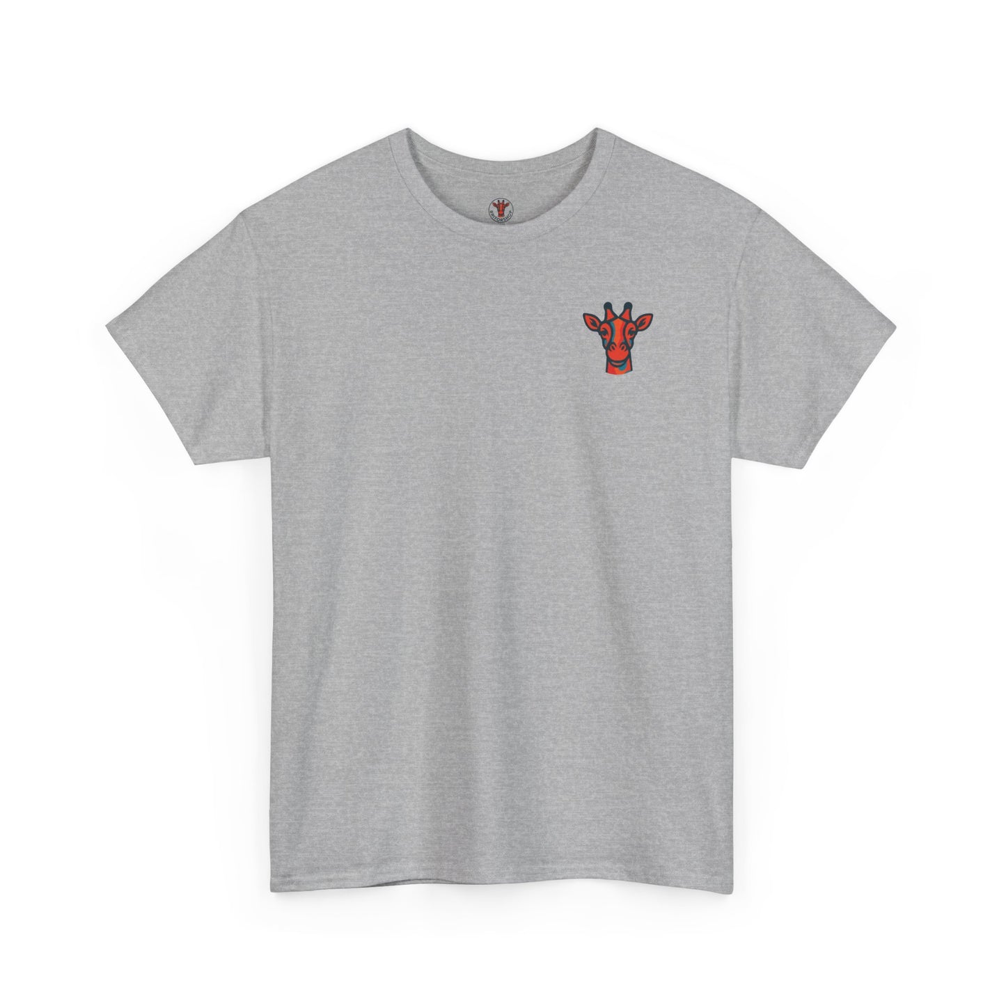 Britor classic logo Giraffe  Patch Tee — Small Chest Embroidered Giraffe Graphic T-Shirt