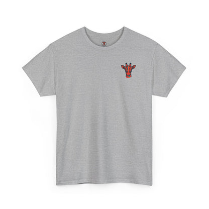 Britor classic logo Giraffe  Patch Tee — Small Chest Embroidered Giraffe Graphic T-Shirt