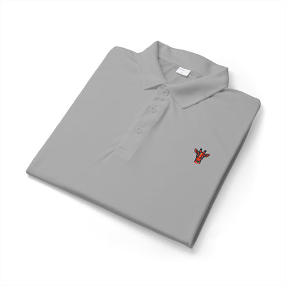Embroidered Giraffe Polo Shirt — Lightweight White Performance Golf Polo