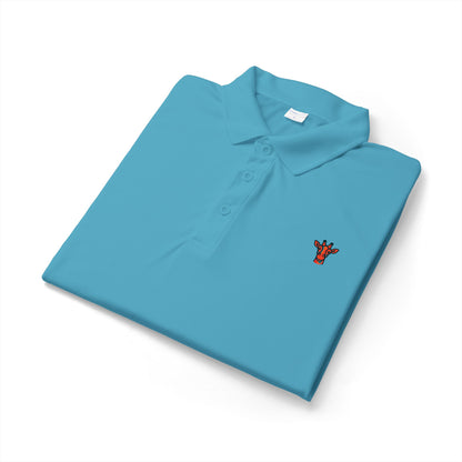 Embroidered Giraffe Polo Shirt — Lightweight White Performance Golf Polo