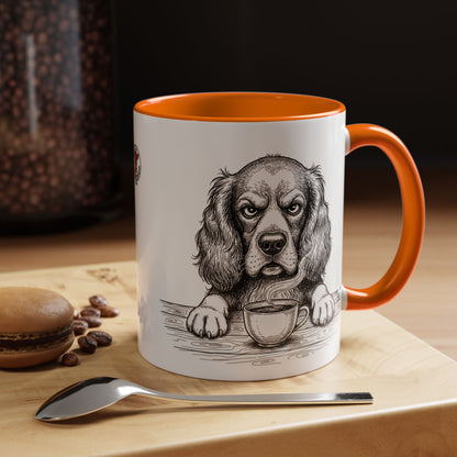 Grumpy Springer Spaniel Coffee Club — Art Print / Mug /