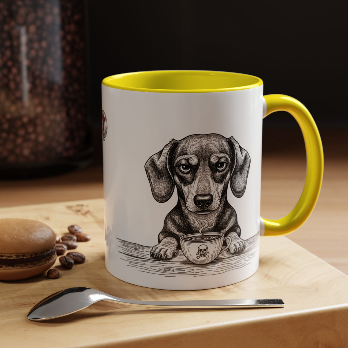 Grumpy Dachshund Coffee Club — Art Print / Mug