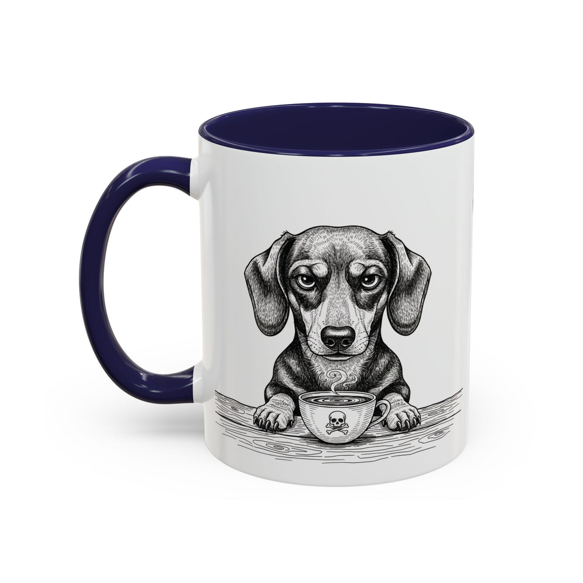 Grumpy Dachshund Coffee Club — Art Print / Mug