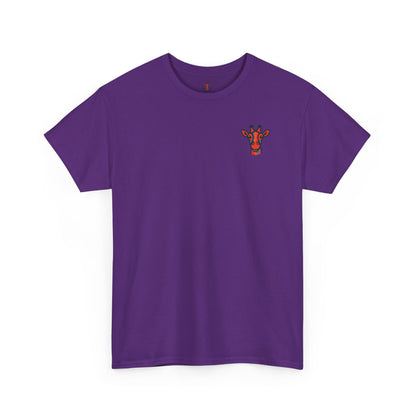Britor classic logo Giraffe  Patch Tee — Small Chest Embroidered Giraffe Graphic T-Shirt