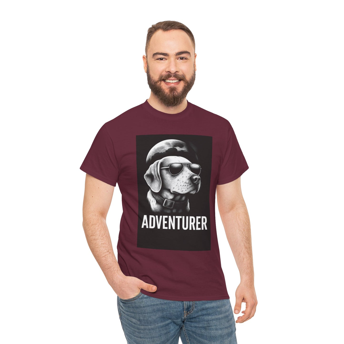 Adventure Beagle Unisex T-Shirt - Moon Night Outdoors