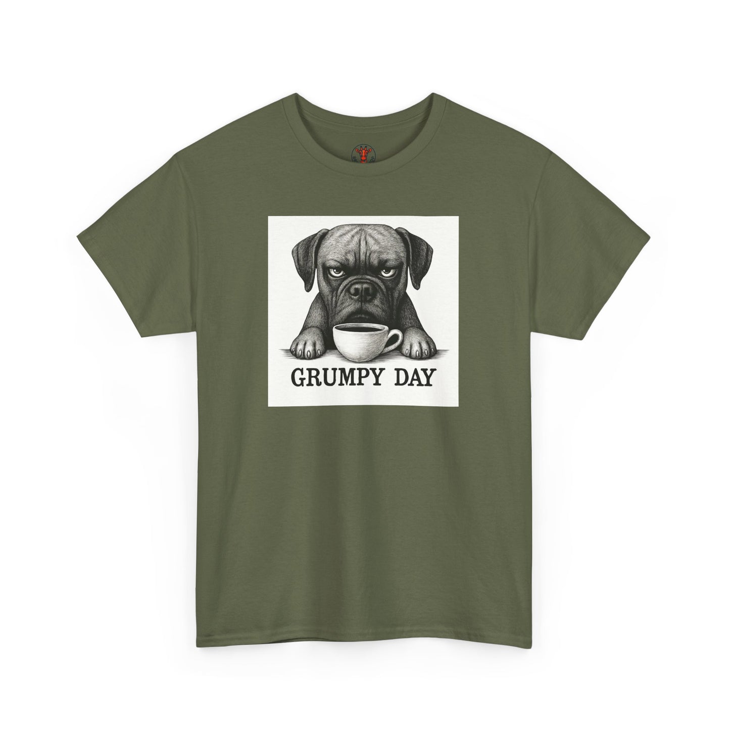 Grumpy Day Unisex Heavy Cotton Tee, Funny Dog Shirt, Pet Lovers Gift, Casual Wear, Birthday Gift, Grumpy Mood Tee
