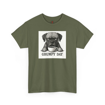 Grumpy Day Unisex Heavy Cotton Tee, Funny Dog Shirt, Pet Lovers Gift, Casual Wear, Birthday Gift, Grumpy Mood Tee