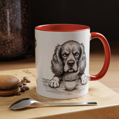 Grumpy Springer Spaniel Coffee Club — Art Print / Mug /