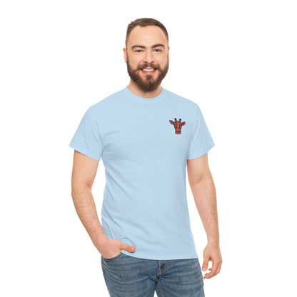 Britor classic logo Giraffe  Patch Tee — Small Chest Embroidered Giraffe Graphic T-Shirt