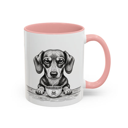 Grumpy Dachshund Coffee Club — Art Print / Mug