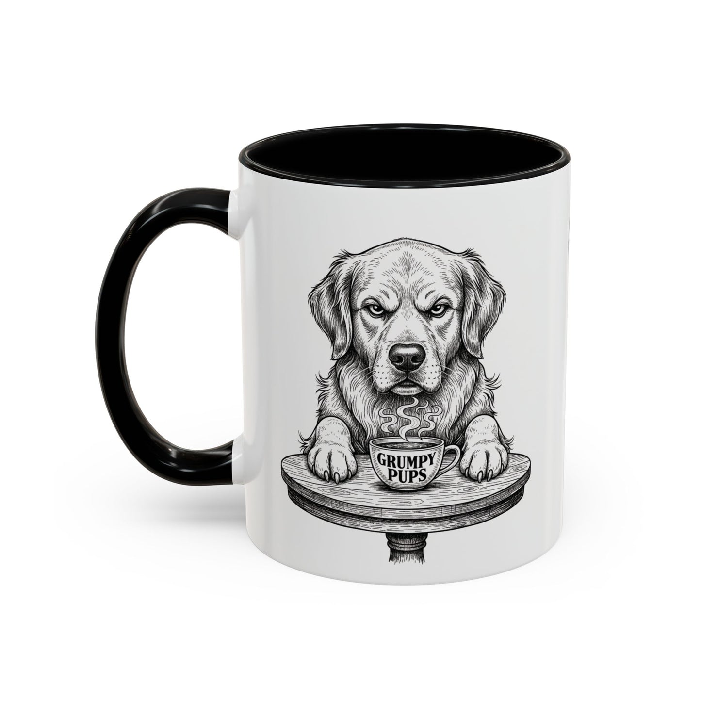 Grumpy Golden Retriever Coffee Club — Art Print / Mug
