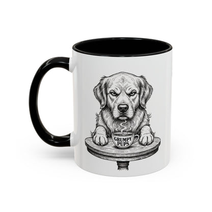 Grumpy Golden Retriever Coffee Club — Art Print / Mug