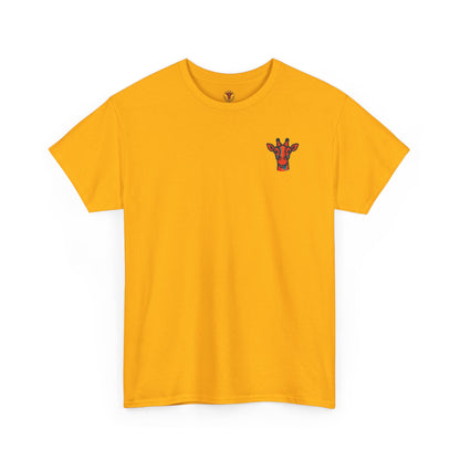Britor classic logo Giraffe  Patch Tee — Small Chest Embroidered Giraffe Graphic T-Shirt
