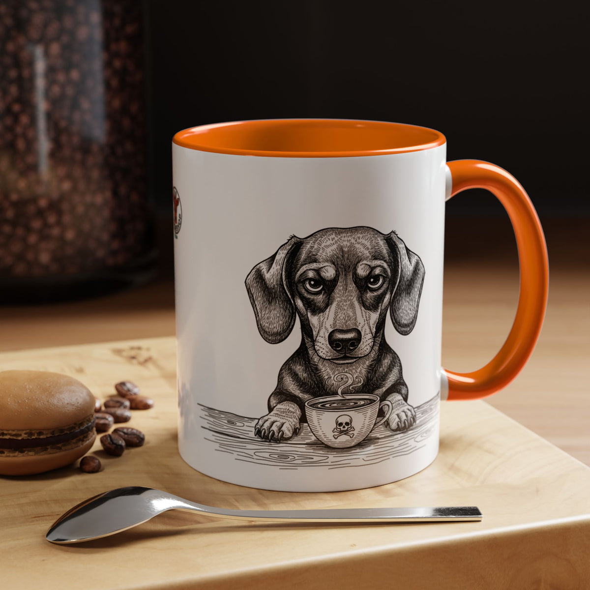 Grumpy Dachshund Coffee Club — Art Print / Mug